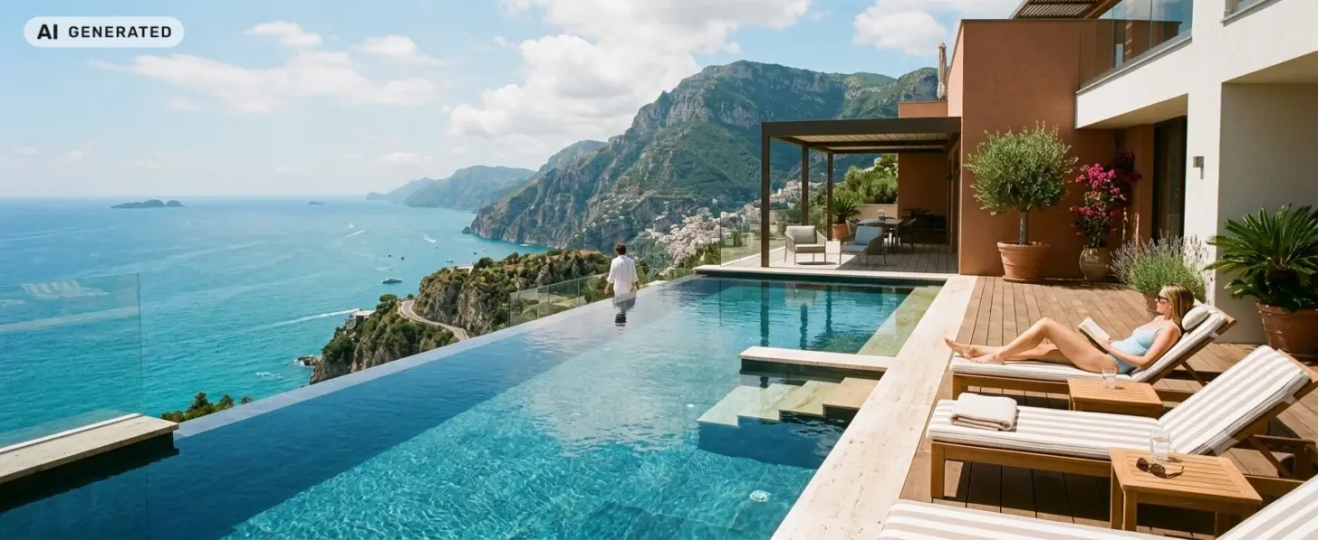Piscine a sfioro in un hotel sul mare