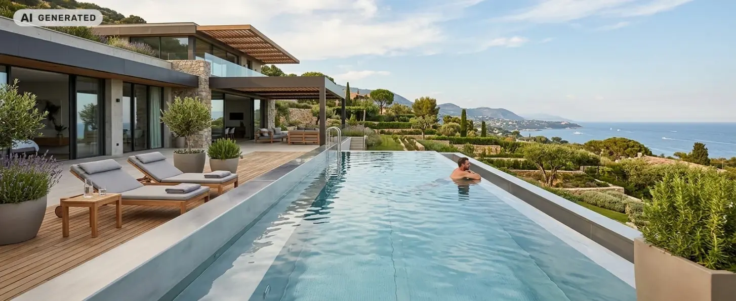Piscine in acciaio INOX intallata in casa privata con vista mare