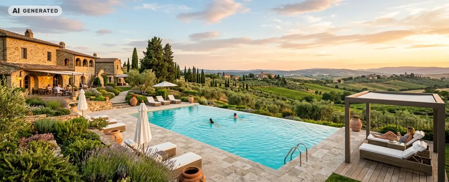 Piscina in hotel in collina