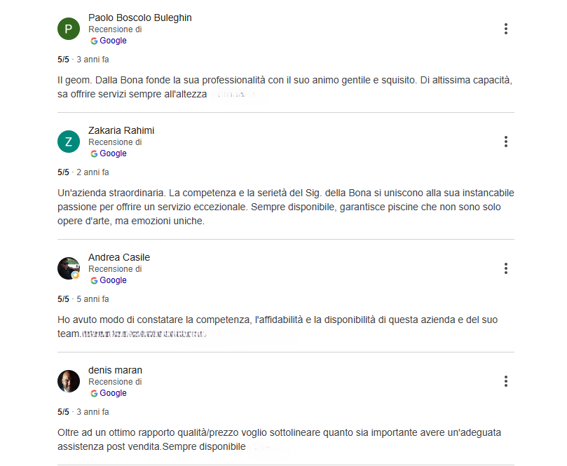 Recensioni di clienti.