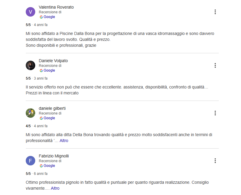 Recensioni di clienti.