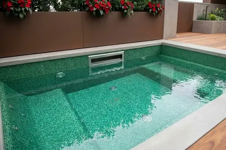 piscina  a skimmer installata in una abitazione